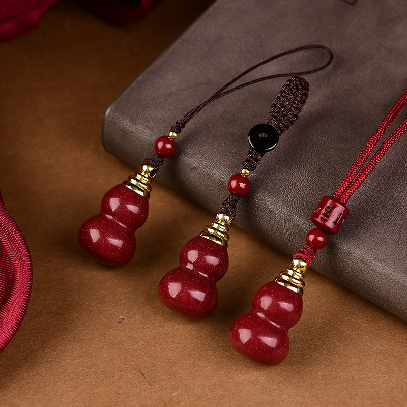 Phone Accessories Red - Luksusowy czerwony cynober tykwa wisiorek można