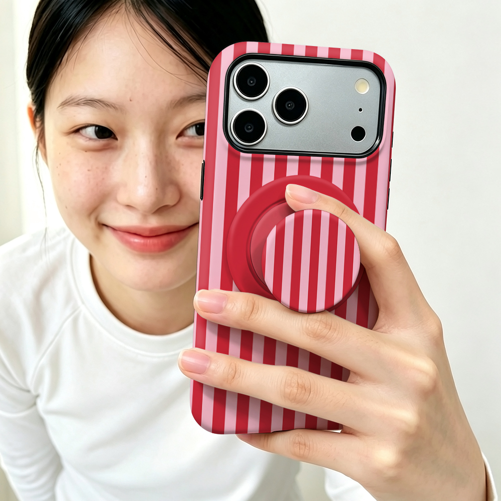 Phone Accessories Red - Czerwone etui magnetyczne z paskiem do