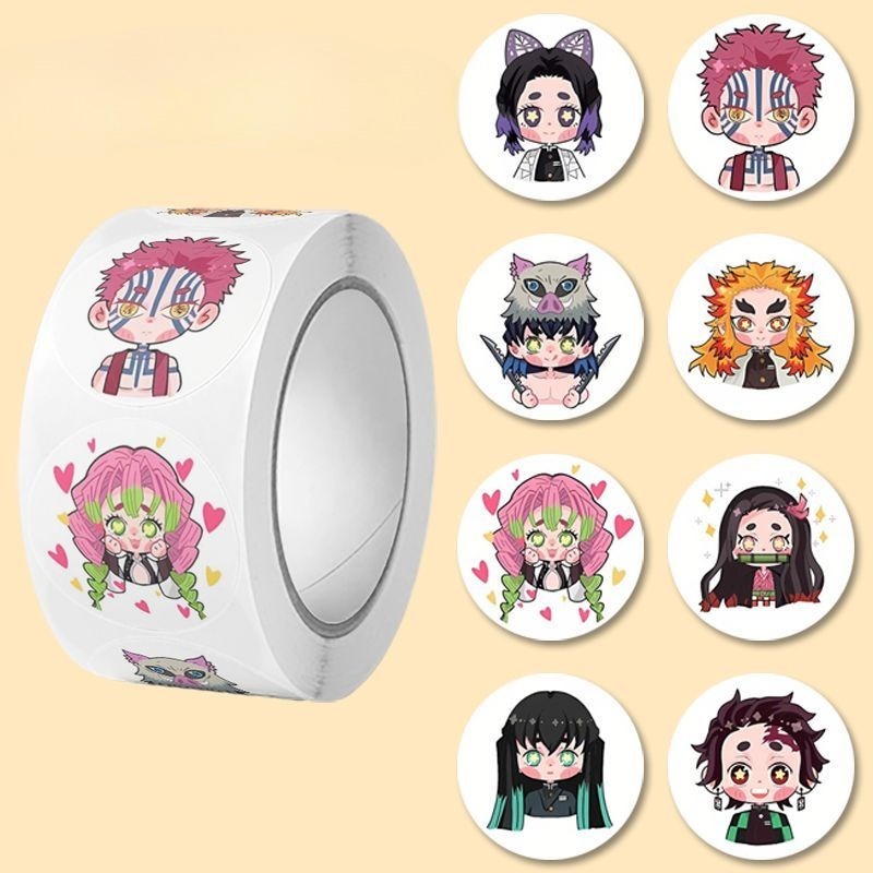 Phone Accessories Demon Slayer - 500 szt. Kreskówkowe naklejki dekoracyjne w