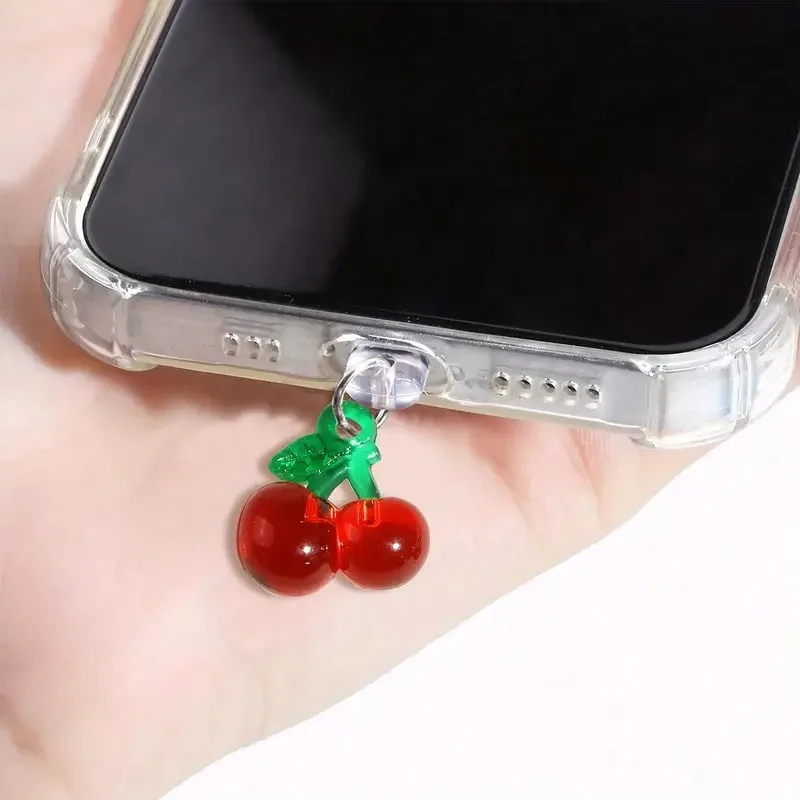 Phone Accessories Red - 1 szt. Czerwona wiśnia Telefon Wtyczka